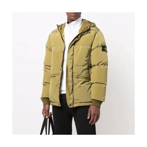Stone Island Mens Casual Duck-down Padding Khaki … - 1