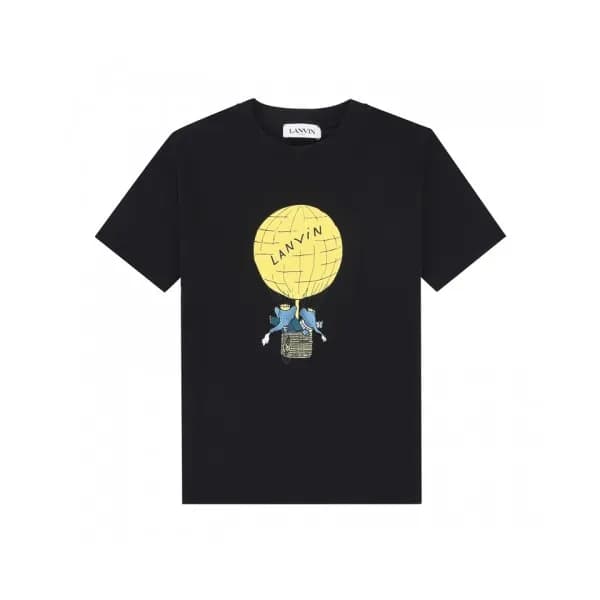LANVIN Unisex shirts Black - 랑방 2021 남/녀 로고 반팔티 - … - 1