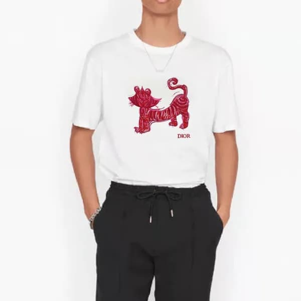 디올 남자 크루넥 화이트 반팔티 - Unisex White Tshirts - dio0168… - 1