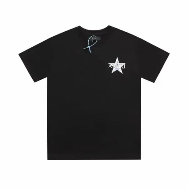 아미리 남성 블랙 크루넥 반팔티 - Mens Black Tshirts - amr0343x - 1