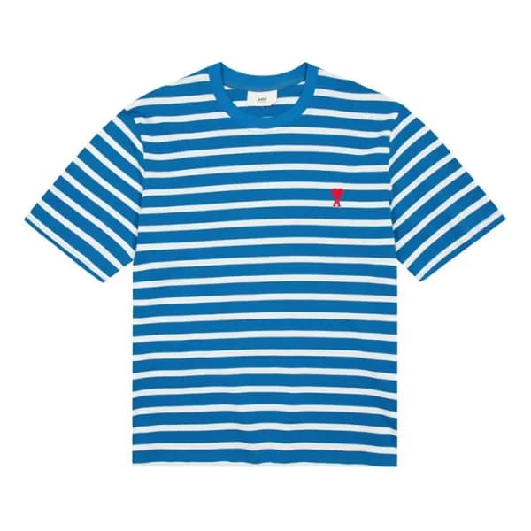 아미 남성 크루넥 블루 반팔티 - Mens Blue Tshirts - ami0275x - 1