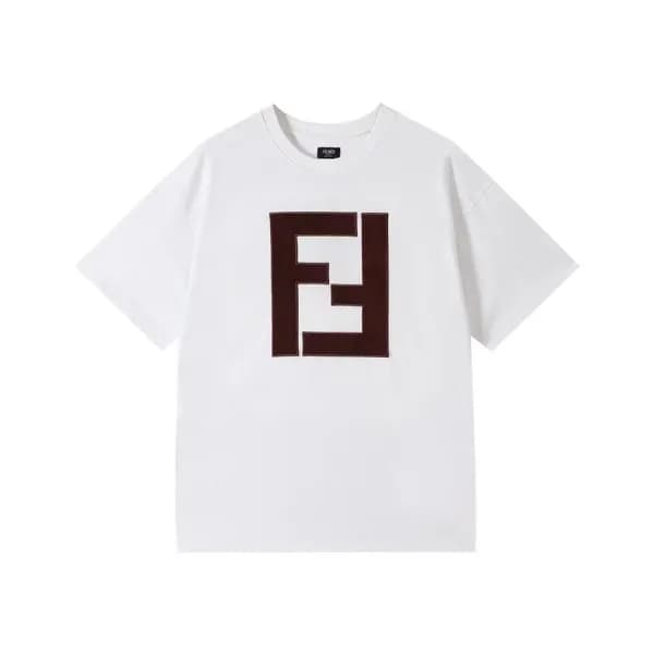 펜디 남/녀 크루넥 화이트 반팔티 - Unisex White Tshirts - fen011… - 1