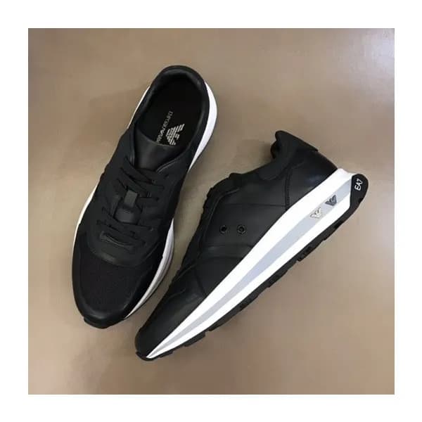 알마니 남성 클래식 블랙 스니커즈 - Mens Black Sneakers - arm0912… - 1