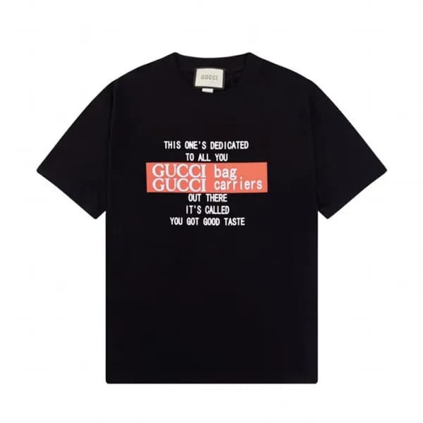 구찌 남/녀 크루넥 블랙 반팔티 - Unisex Black Tshirts - guc0481… - 1