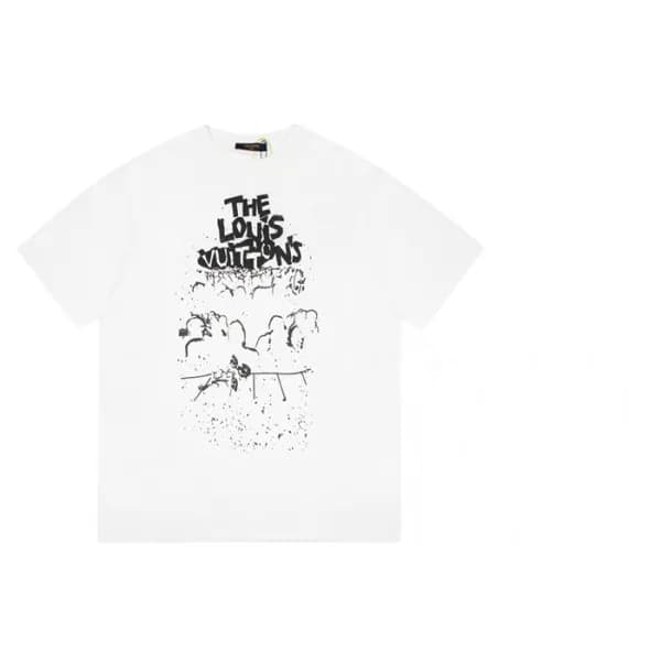 루이비통 남성 화이트 크루넥 반팔티 - Mens White Tshirts - lou0506… - 1