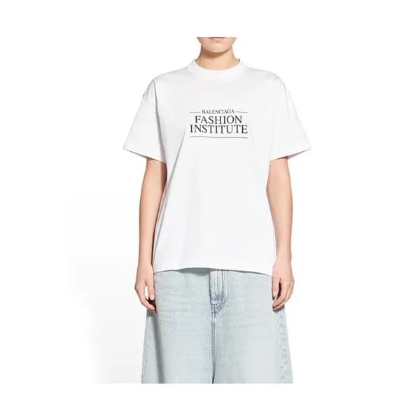 발렌시아가 남성 크루넥 화이트 반팔티 - Mens White Tshirts - bal016… - 1