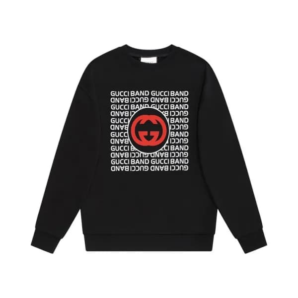 구찌 남/녀 캐쥬얼 블랙 맨투맨 - Unisex Black Tshirts - Guc0509… - 1