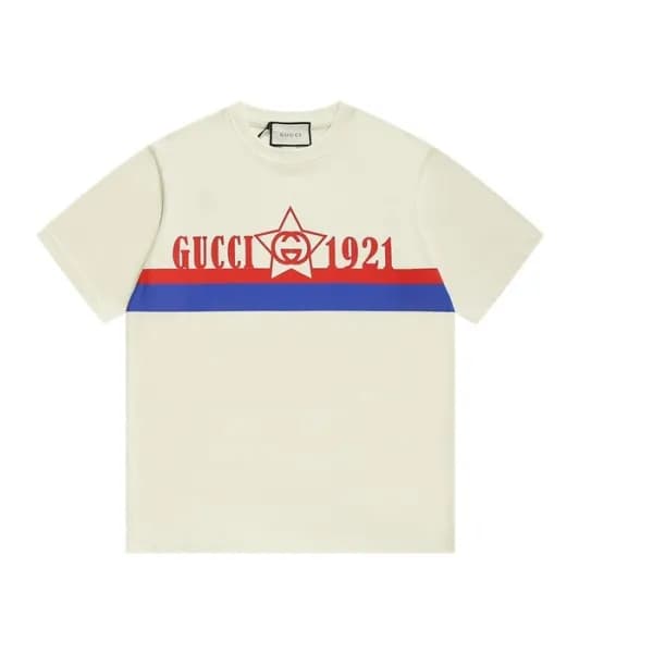 구찌 남/녀 화이트 크루넥 반팔티 - Unisex White Tshirts - guc051… - 1