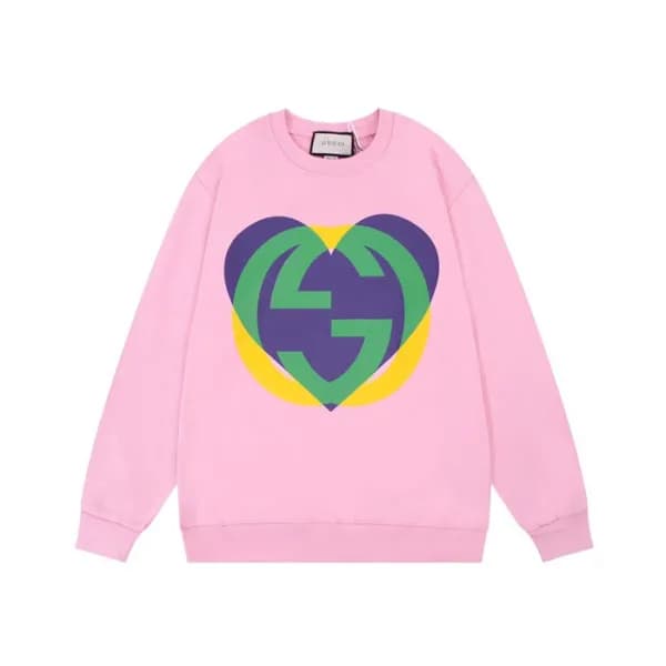 구찌 남/녀 캐쥬얼 핑크 맨투맨 - Unisex Pink Tshirts - Guc05154… - 1