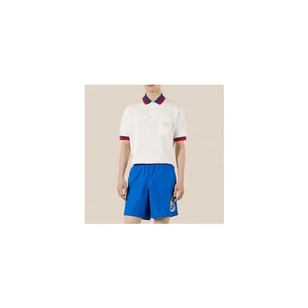 구찌 남성 화이트 폴로 반팔티 - Gucci Mens White Short sleeved … - 1