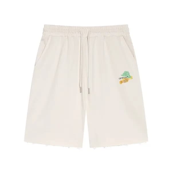 오프화이트 남성 화이트 캐쥬얼 반바지 - Off white Mens White Half-p… - 1