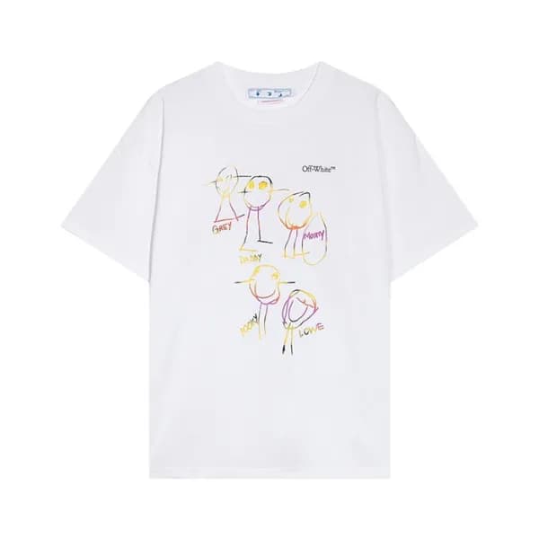 오프화이트 남성 모던 화이트 반팔티 - Off white Mens White Short s… - 1