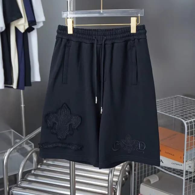 크롬하츠 남성 캐쥬얼 블랙 반바지 - Chrom Hearts Mens Black Half-… - 1