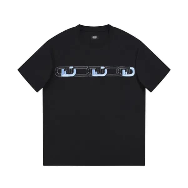 펜디 남성 블랙 크루넥 반팔티 - Fendi Mens Black Short sleeved … - 1
