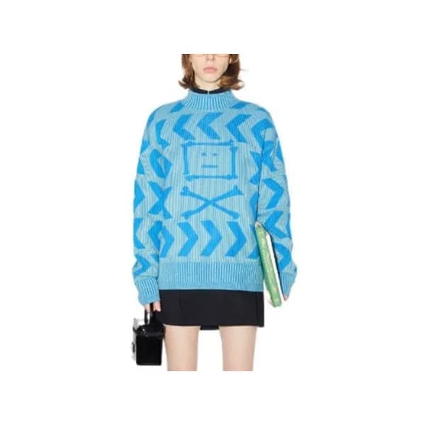 아크네 남/녀 크루넥 블루 니트 - Acne Unisex Blue Knits - ace21… - 1
