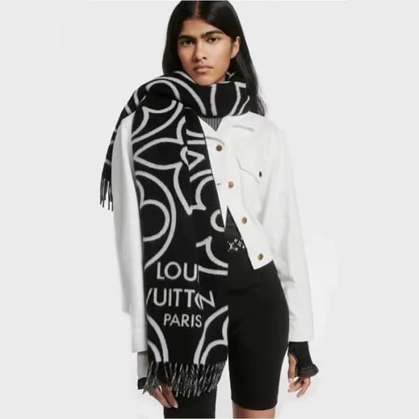루이비통 여성 블랙 머플러 - Louis vuitton Womens Black Muffle… - 1