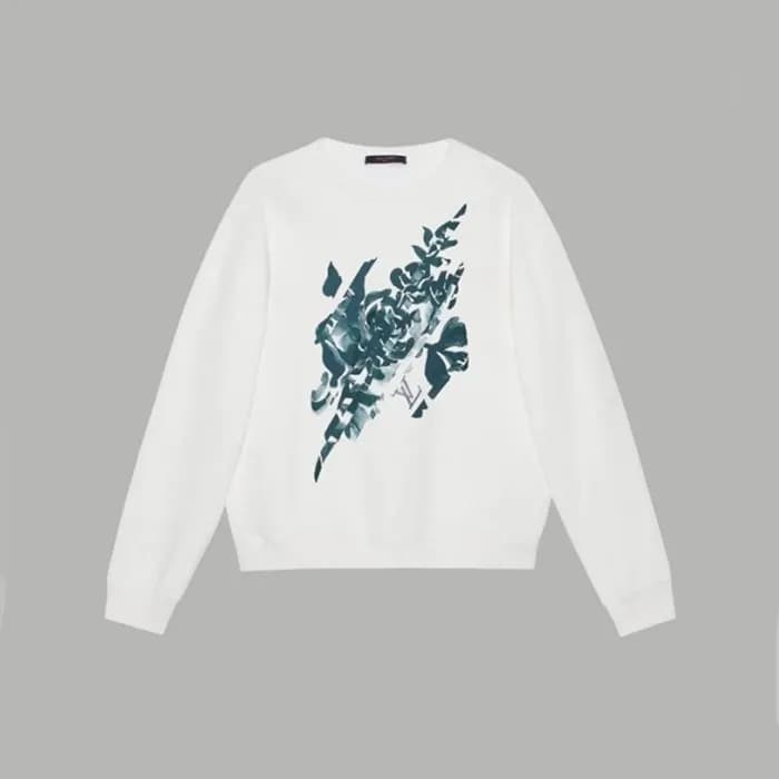 루이비통 남성 화이트 맨투맨 - Louis vuitton Mens White Tshirts… - 1