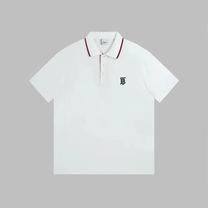 버버리 남성 화이트 폴로 티셔츠 - Burberry Mens White Tshirts - … - 1