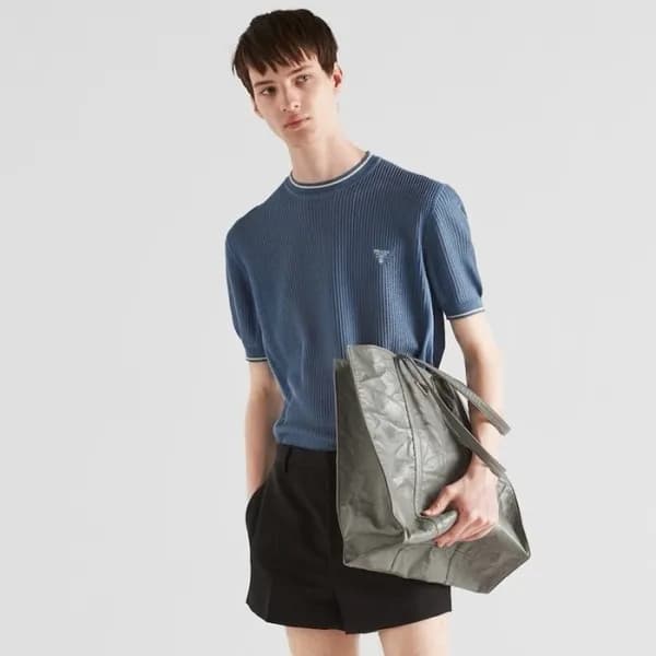 프라다 남성 블루 반팔 티셔츠 - Prada Mens Blue Tshirts - prc78… - 1