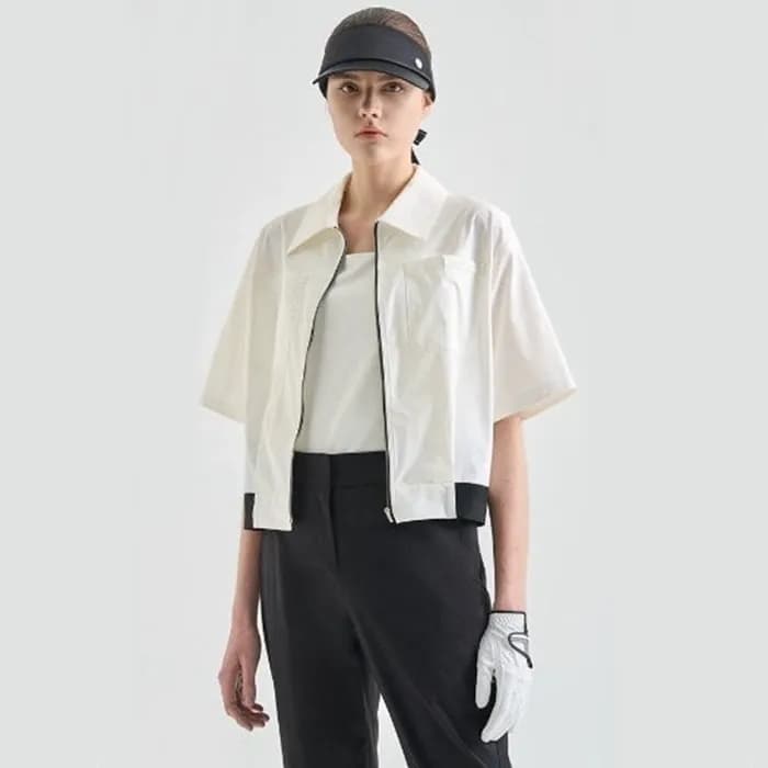 [LANVIN BLANC] 랑방블랑 여성 발수 핀턱 하프 슬리브 자켓 - gol1123x - 1