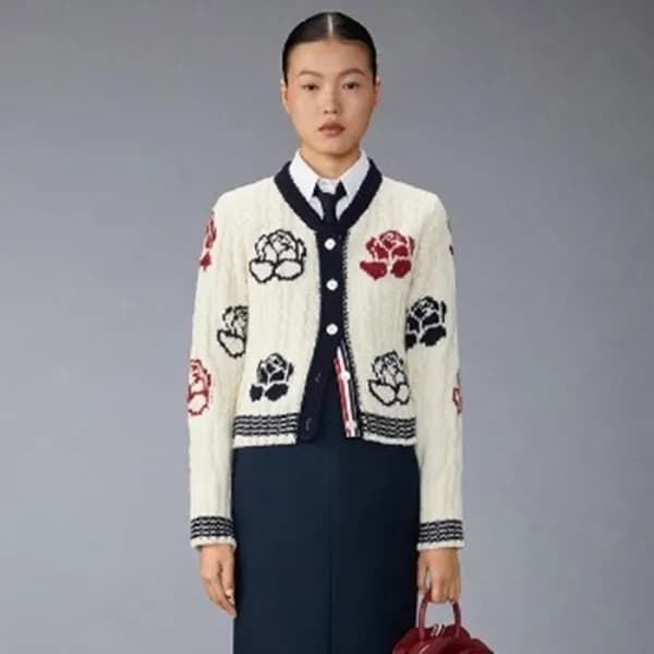 톰브라운 여성 라운드 가디건 - Thom Browne Womens Cardigan - th… - 1