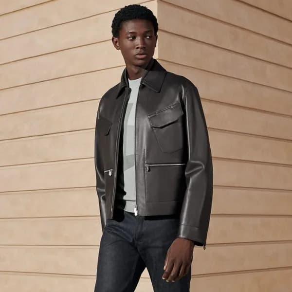 에르메스 남성 가죽 자켓 - Hermes Mens Leather Jacket - hec28… - 1