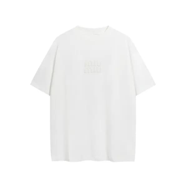 미우미우 남/녀 라운드 반팔 티셔츠 - Miumiu Unisex Round Tshirt -… - 1