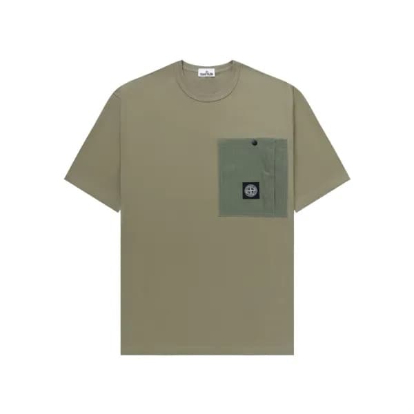 스톤아일랜드 남성 라운드 반팔 티셔츠 - Stone Island Mens Round Tsh… - 1