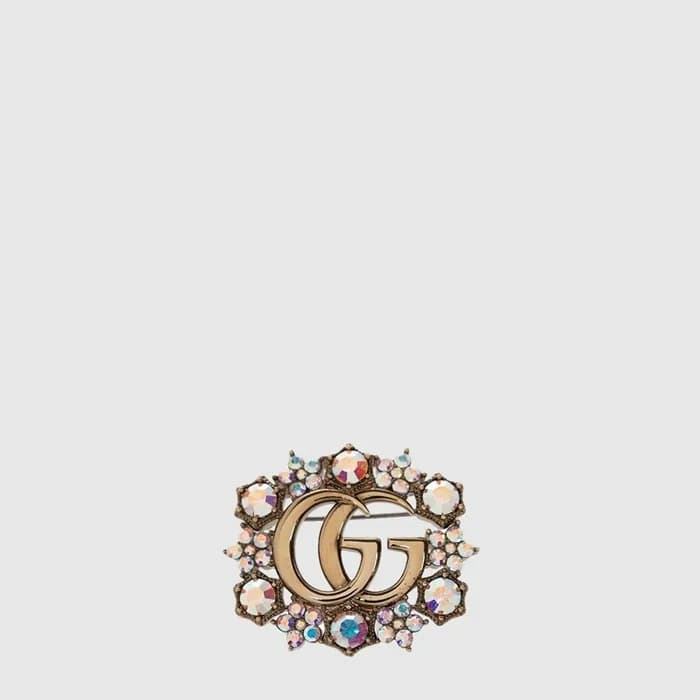 구찌 여성 더블 G 크리스탈 브로치 - Gucci Womens Double G Crystal Brooch - acc10902x - 1