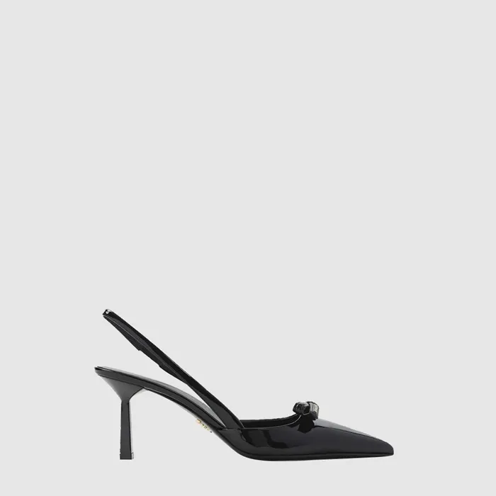 프라다 여성 가죽 리본 로고 펌프스 - Prada Womens Leather Ribbon Logo Pumps - prs14508x 이미지 2/5