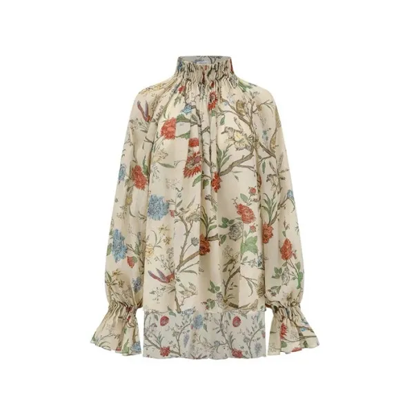 디올 여성 베이지 플로럴 프린트 롱 블라우스 - Dior Womens Beige Floral Print Cotton Long Blouse - dic16429x 이미지 2/21