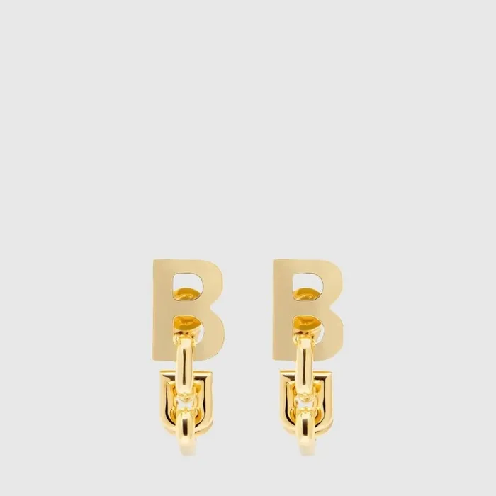 발렌시아가 여성 B 체인 후프 이어링 - Balenciaga Womens B Chain H… 이미지 2/5