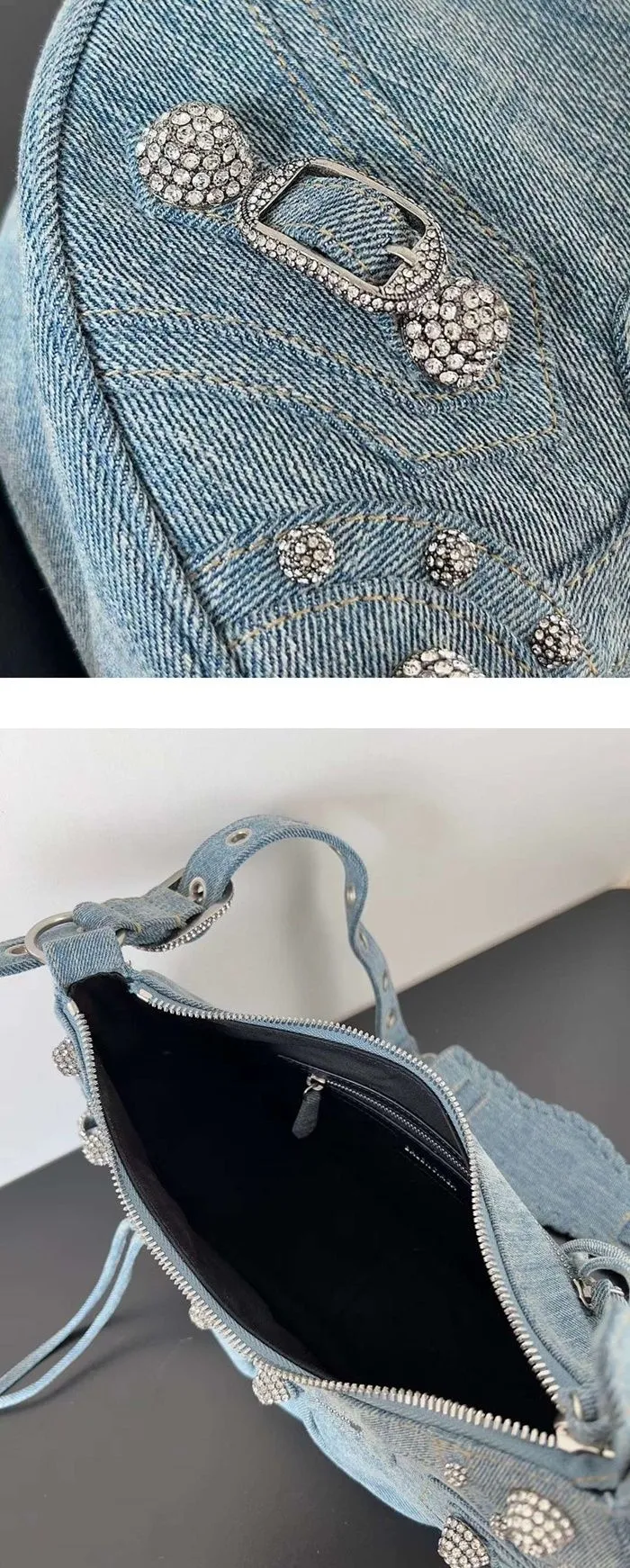 발렌시아가 여성 르 카골 스몰 라인스톤 숄더백 - Balenciaga Womens Le C… 이미지 4/4